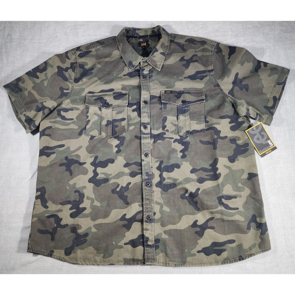 NEW Lee Heritage Men's 3XL Camo Shirt Short Sleeve Button Up Hunting Outdoor